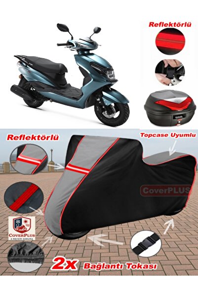 CoverPlus Kuba Space 50 Pro Tarpaulin Topcase متوافق مع القماش المشمع للدراجا...