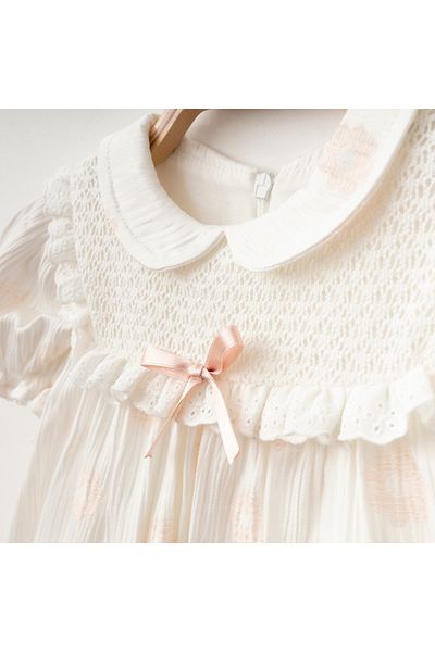 my lusa Flower Textured Baby Girl Dress