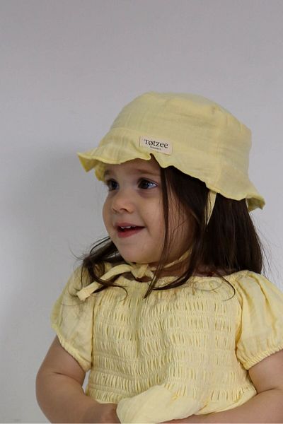 Totzee Muslin Bucket Lace up Hat Summer Light