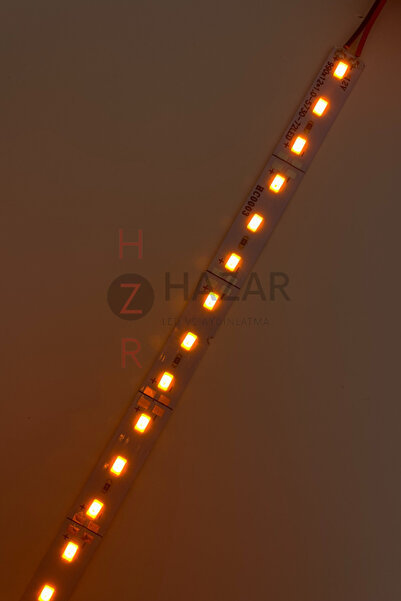 Hazar Led 12 Volt 5630 Ledli Led Bar Alüminyum Çubuk 72 Ledli Sarı (AMBER)