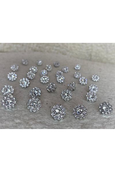 BRAVE TEKSTİL ÜRÜNLERİ Brave Textile Products 20 Size Flowery Stone Button - 20 Pcs