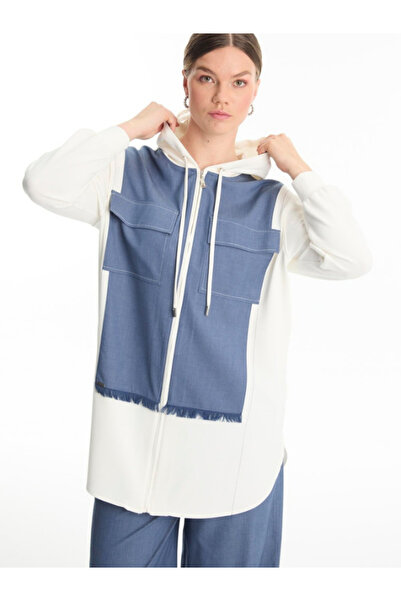 Zühre Джинсовий комплект з капюшоном на блискавці з шовку та бамбука TK-1520