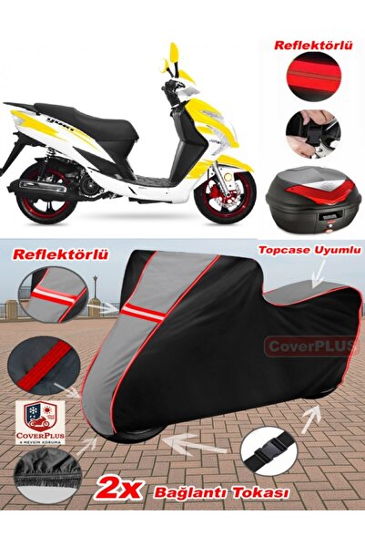 CoverPlus Yuki YB 150 Jumbo Tarpaulin Topcase متوافق مع القماش المشمع للدراجا...
