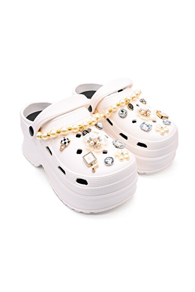 Tmall Women's Slippers, With Platform And Accessories, Foam, Pd1025, White