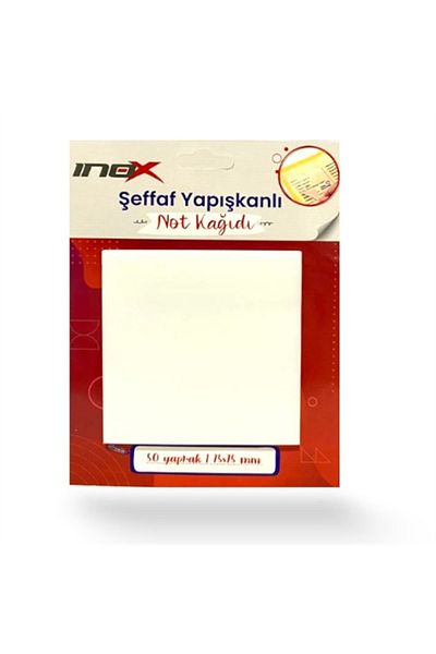inox Adhesive Note Paper 75X75 Transparent White 50 Yp 12 Pack