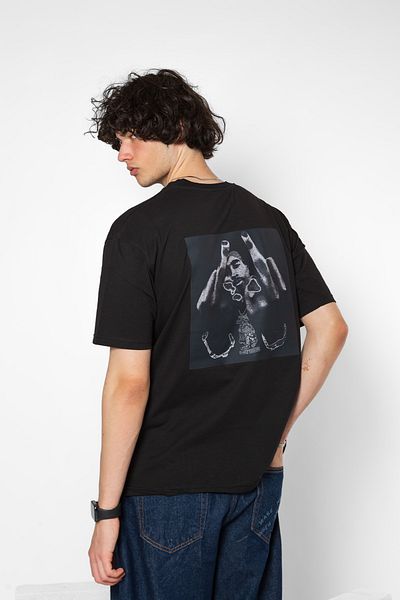 Sekizbiraltı Μαύρο μπλουζάκι Unisex με στάμπα All Eyez On Me