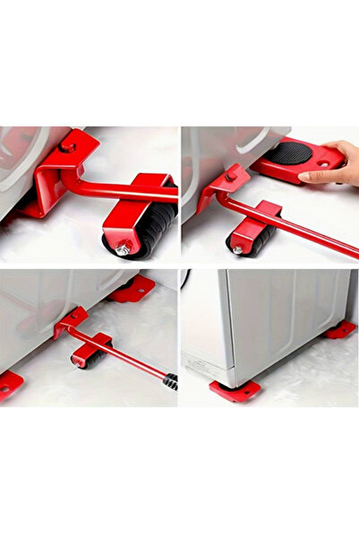 Herum Set of wheels for moving furniture, appliances, Red/Black, 5 pieces