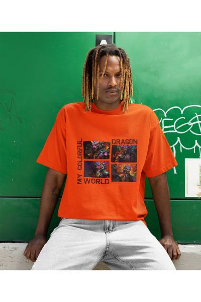 Terziligiyin Colorful Dragon World – Printed Men's T-Shirt