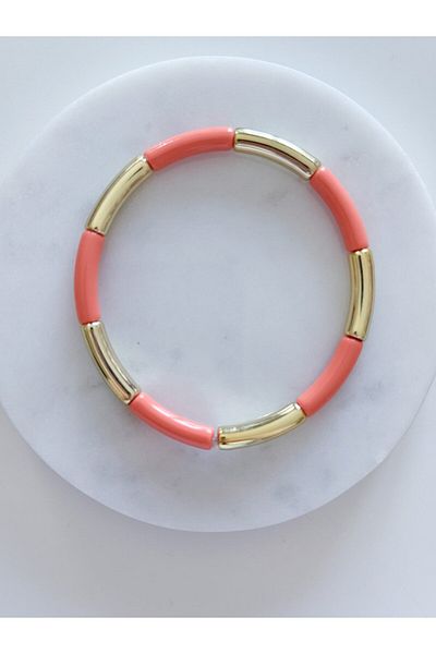 CHARMLUCKY Colorful Bone-Gold Thin Bracelet