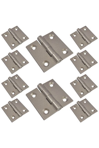 flores Aluminum hinge, right, for door, satin, 40 x 40 mm, 10 pcs / set