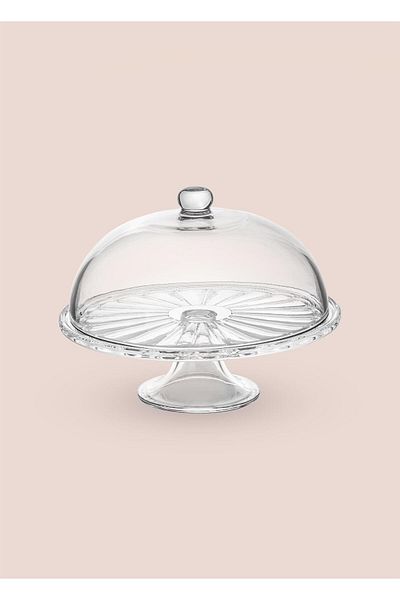 GUNES ZUCCACIYE The Mia Pedestal Cake Glass Cake Dish 30X30X24 cm