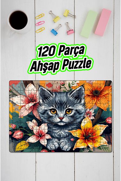 kutuTR Wooden Puzzle 30X40 cm Size 120 Pieces M3