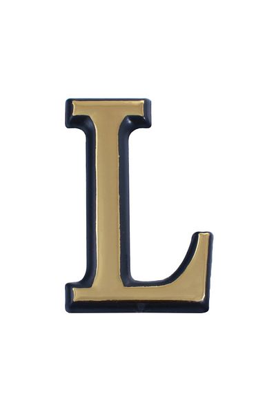 flores Plastic letter for gate / apartment, self-adhesive, gold, 100 mm, letter L
