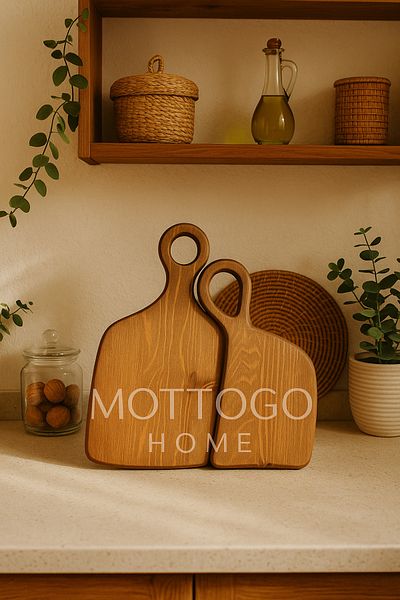 Mottogo طقم لوح تقطيع وعرض خشبي للفتيات الأمومة مكون من قطعتين