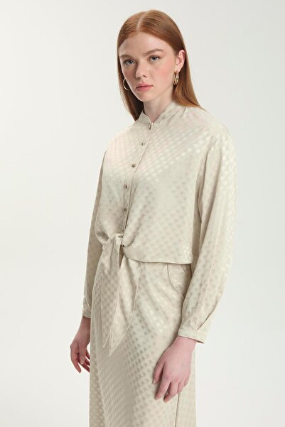 Zühre Jacquard Blouse Skirt Stone Double Set Tk-1489