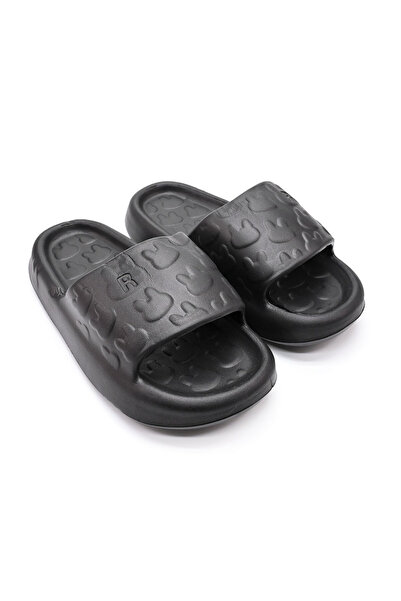 Tmall Women's Slippers, Plain Pattern, Foam, Pd1031, Black