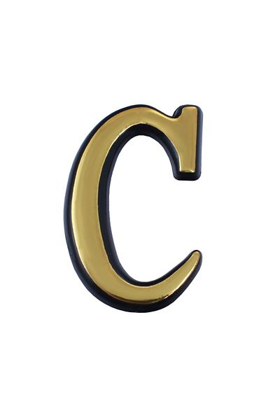flores Plastic letter for gate / apartment, self-adhesive, gold, 100 mm, letter C