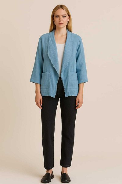 enmodaiçgiyim 100% Cotton Muslin Fabric Women's Jacket