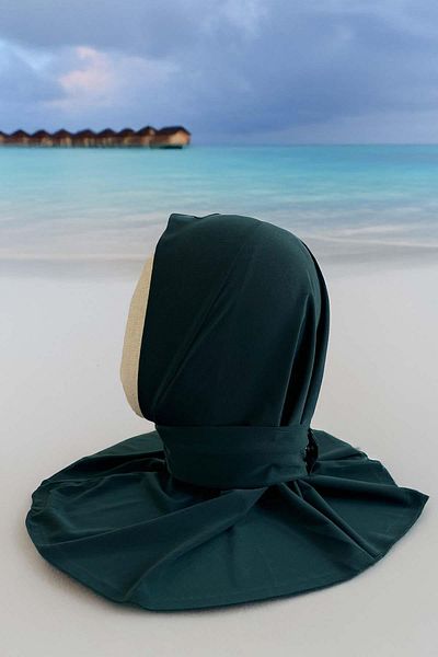 Ka Hijab Καπέλο με κουμπωτό κούμπωμα - Σκούρο Πράσινο