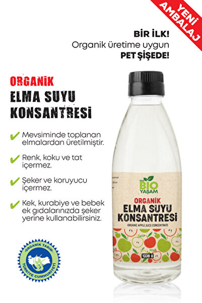 ekobioyasam Organik Elma Suyu Konsantresi 1320g (ANALİZLİ - KATKI VE KORUYUCU...