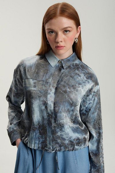 Zühre Patterned Jacket and Skirt Double Set