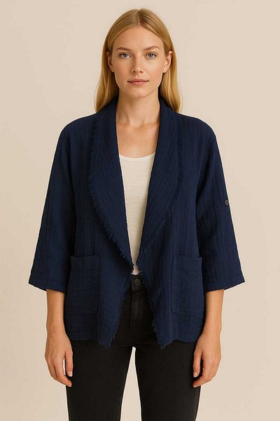 enmodaiçgiyim 100% Cotton Muslin Fabric Women's Jacket