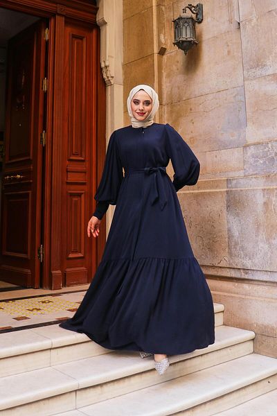 Berel Moda Κρεπ Σένα Φεράτσε - Σκούρο Μπλε