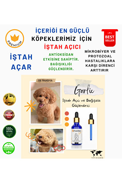 RB PHARMA Garlic Istah Açıcı Dog Köpekler Için Kısa Sürede Hızlı Sonuç Alın