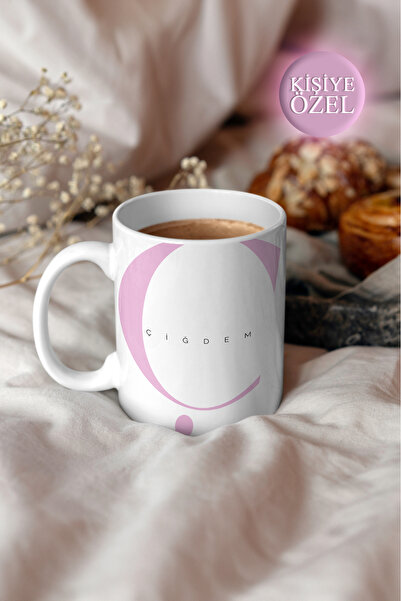 House Gorgeous Kişiye Özel Ç Harfi ve İsim Yazılı Tasarım Kupa Bardak 300 ml