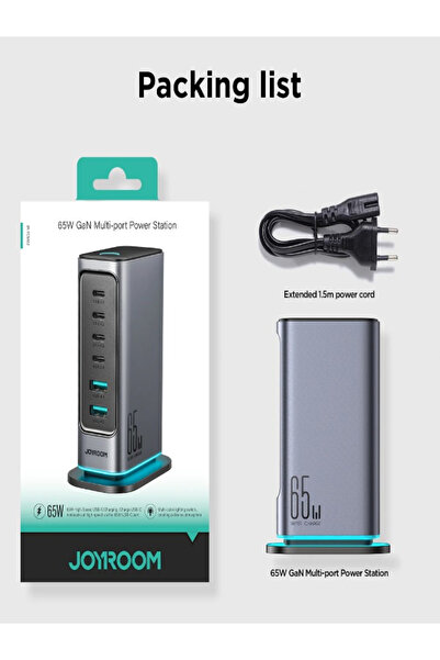 Joyroom JR-TCM02 65W Gan Multi-Port Charger Black