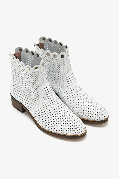 Louis Cardy Gust White Genuine Leather Women's Summer Boots
