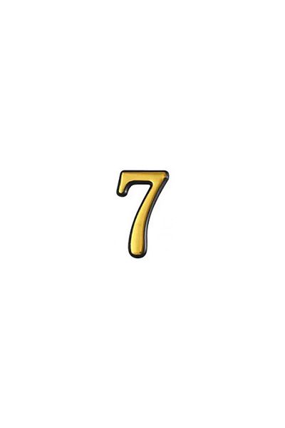 flores Plastic apartment/gate number, self-adhesive, gold, 55 mm, digit 7