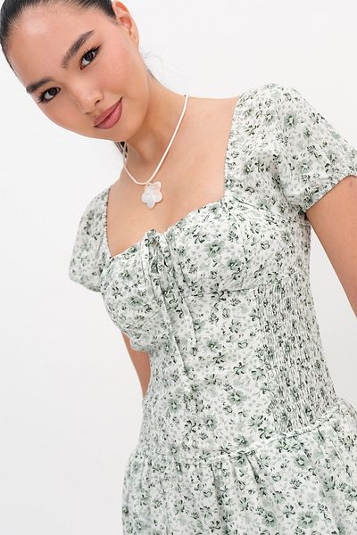 Addax Floral Print Short Dress E17075