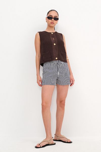 Addax Striped Shorts Ş13888