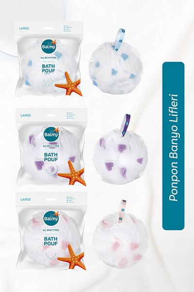 Balmy Large Bath Loofah Set of 3