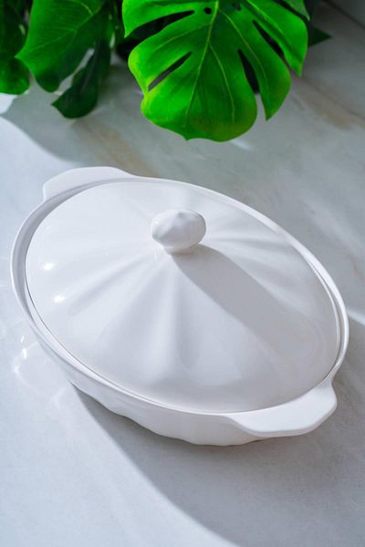 ACAR Pure Carmen Oval Presentation Plate with Lid - 34 cm