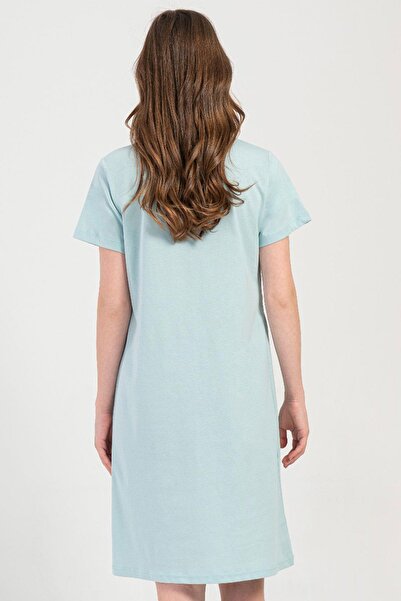 VİENETTA Women's Short Sleeve Maternity Mint Tunic 100% Cotton C2T5N0O804