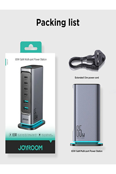 Joyroom JR-TCM02 65W Gan Multi-Port Charger Black