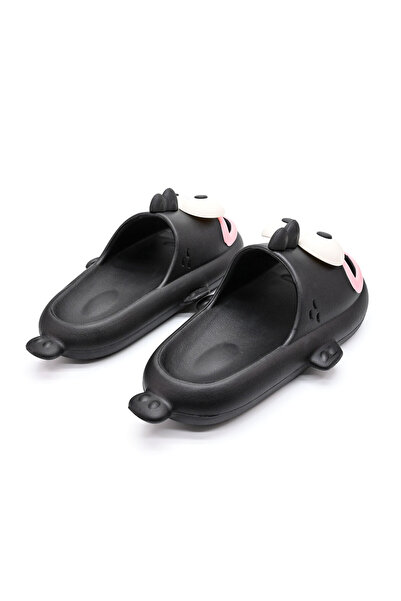 Tmall Women's Slippers, With Ugly Fish Cartoons, Foam, Pd1036, Black