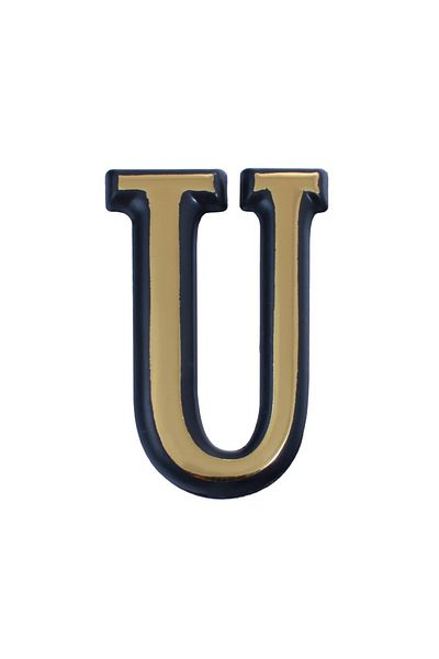 flores Plastic letter for gate / apartment, self-adhesive, gold, 100 mm, letter U