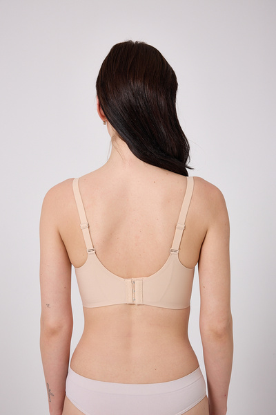 Bernato # Hicyoksutyen Laser Cut Mesh Detailed Bra – Soft Support, Seamless, Wide Side Band
