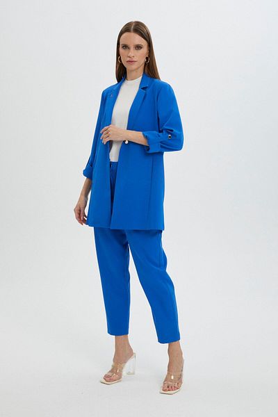 Zühre Sleeve Detailed Jacket Trousers Saks Suit Tk-1144