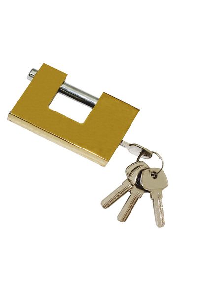 flores Rectangular bronze padlock with fingerprint, 80 mm
