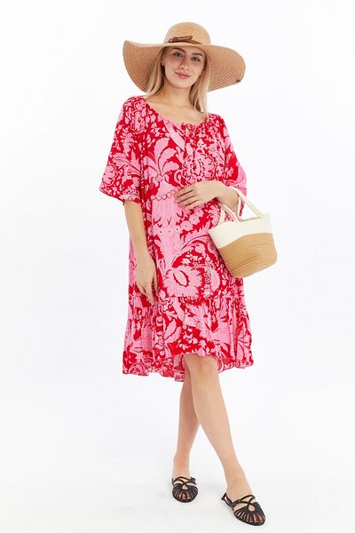 SOFT AKSESUAR Women's Floral Elastic Dress