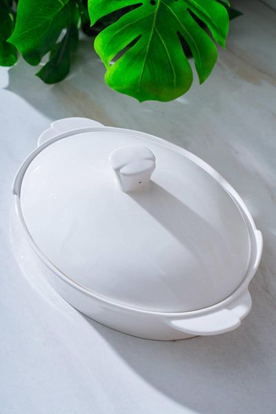 ACAR Pure Carmen Oval Presentation Plate with Lid - 33 cm