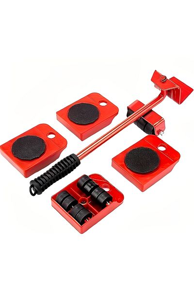 Herum Set of wheels for moving furniture, appliances, Red/Black, 5 pieces