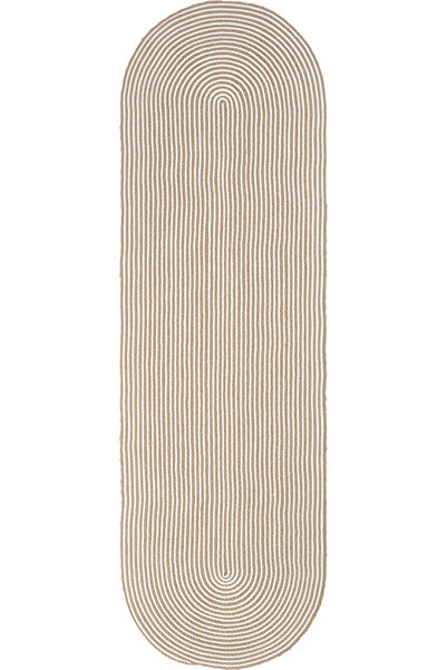 Halımax Milda 135 Çift Taraflı Jüt Halı Kahve Oval Yolluk Antre Hol Koridor Halısı Hasır Dokulu Kilim