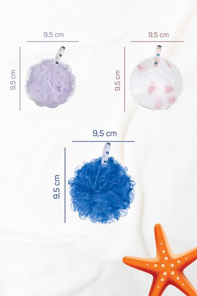 Balmy Set of 6 Pompom Bath Loofah
