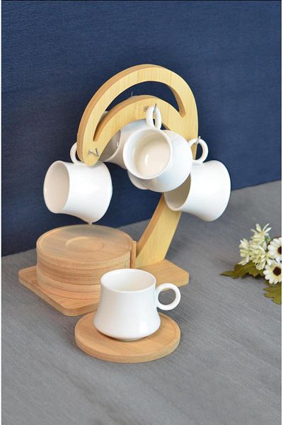 Paçi Coffee Cup Set of 6 Bamboo Plates