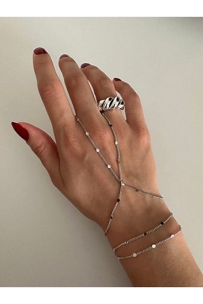 pullmarkt Scrunch Chain Gold Sequin Thin Chain Steel Shahmeran